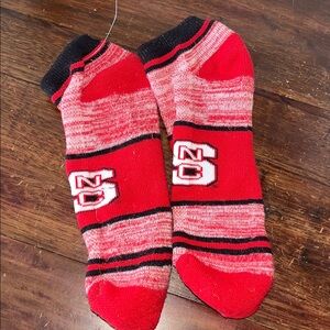 NC State Wolfpack North Carolina Red Black White sport tennis pickleball socks